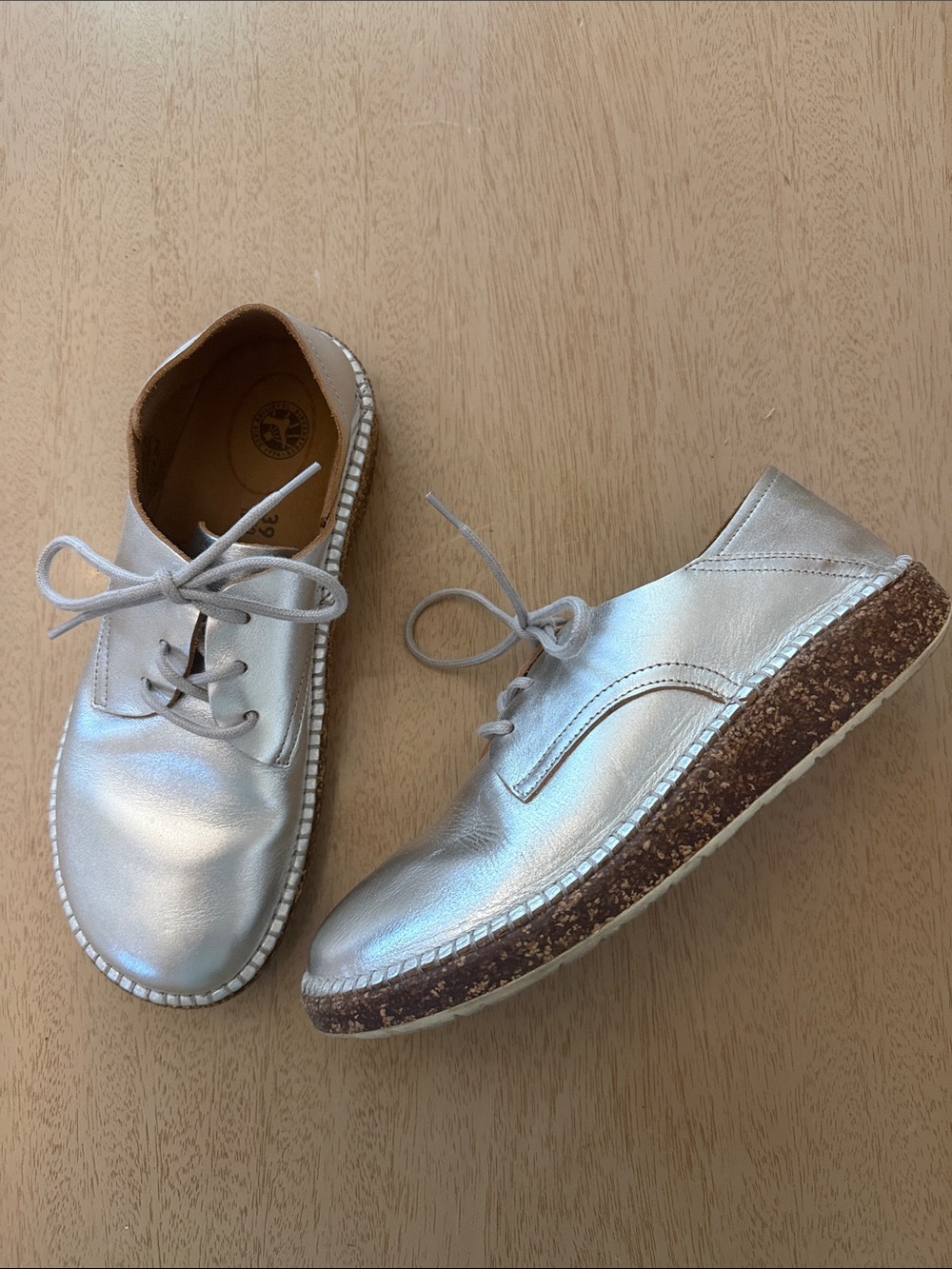 Birkenstock Gary Metallic Silver Lace-Up Shoe
